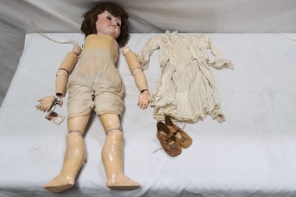 Antique C.M. Bergmann Waltershausen bisque head doll