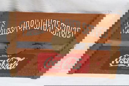 Coca Cola advertisement wood board
