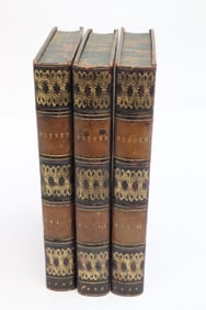 3 leather bound books "memorials of Oxford by James Ingram, c1837