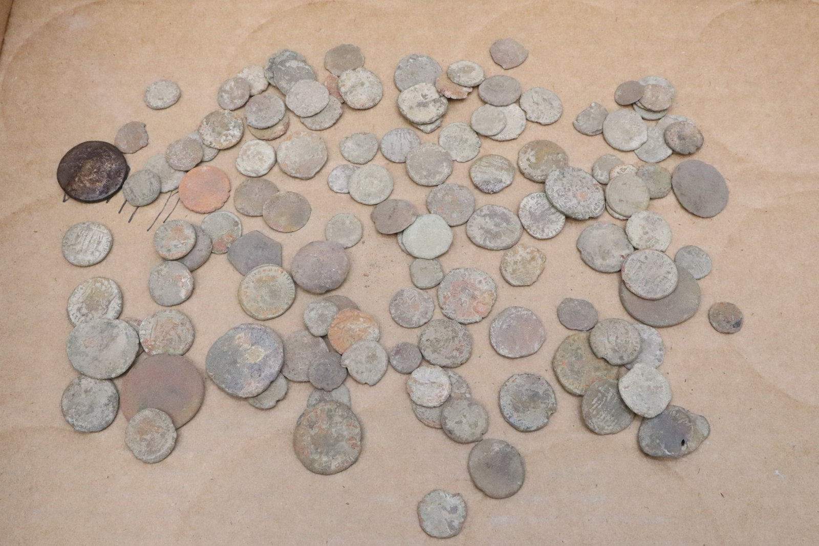 Approx. 110 possible Roman coins: Approx. 110 possible Roman coins, condition varies