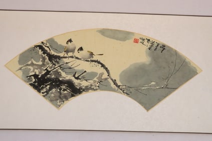 Chinese watercolor on fan face