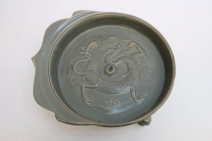 Chinese grey glazed porcelain brush wash