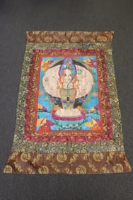 A hand painted thangka