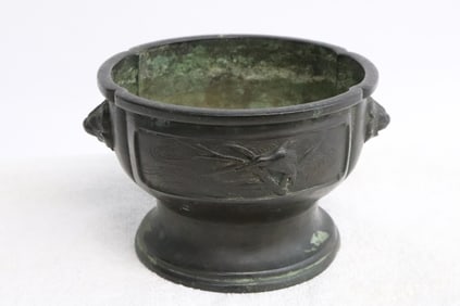 Antique Chinese bronze open censer