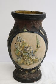 Japanese sumidagawa style vase, chips