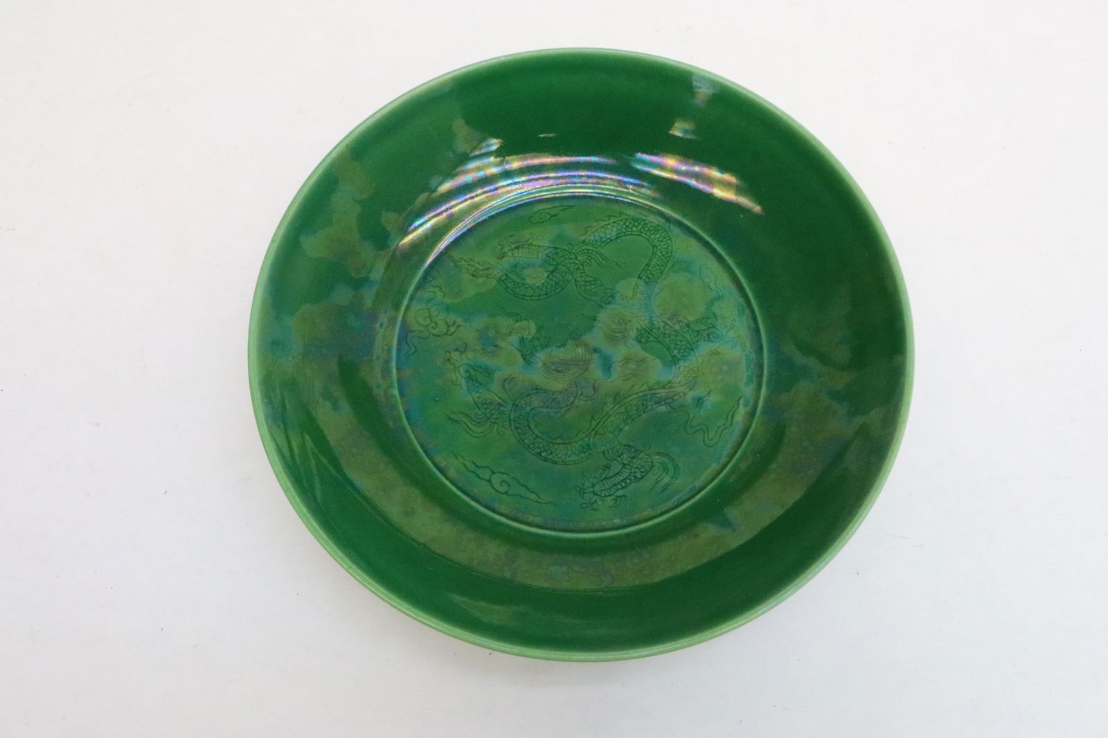 A green glazed porcelain plate (1 of 9)