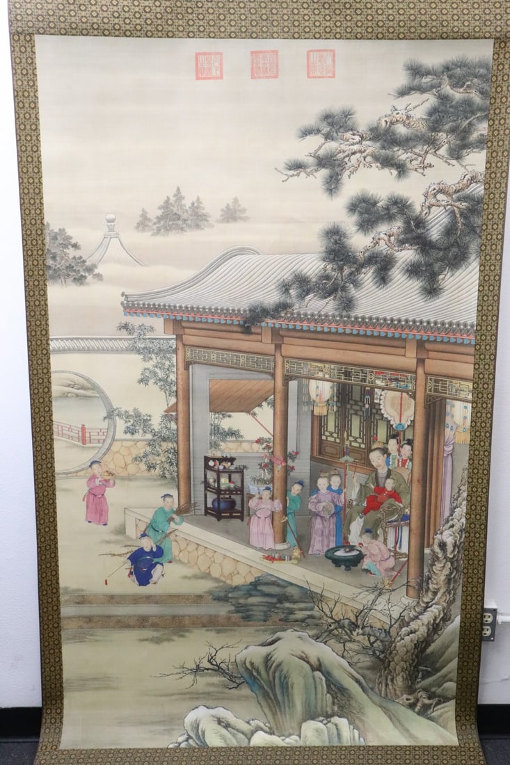 Large Chinese print scroll (1 of 10)