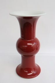 Red glazed porcelain vase