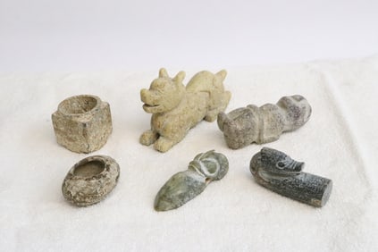 6 pieces stone carvings