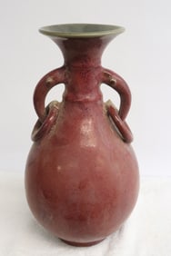 Red glazed porcelain vase