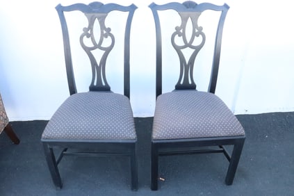 Pair Ethan Allen upholstered side chairs