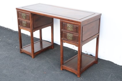 Chinese rosewood double pedestal desk