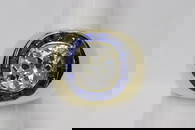 A very heavy 18K Y/G 3.15ct diamond sapphire ring