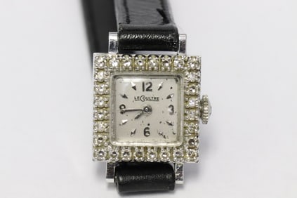 Lady's Le Coultre 14K W/G diamond wrist watch
