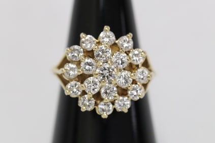 14K Y/G cocktail diamond ring