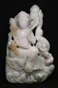 jadeite carved Guanyin w/ GIA report