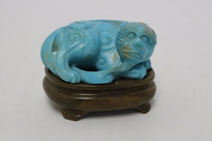 Chinese 18th century turquoise carved qilin