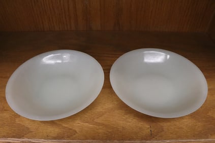 Pair Chinese 18th/19th c. white jade carved plates