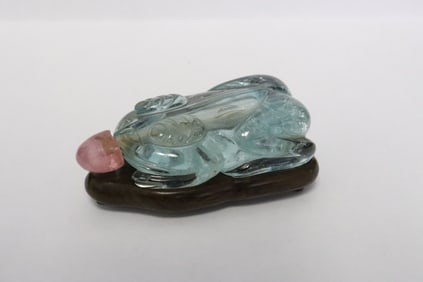 18th/19th c. aquamarine carved snuff bottle w/ GIA report