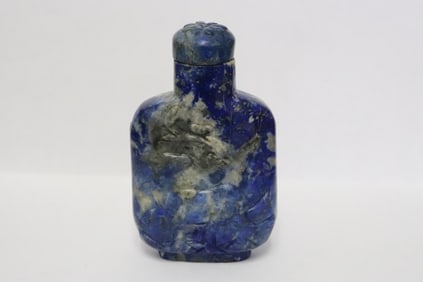 Chinese 19th/20th century lapis carved snuff bottle