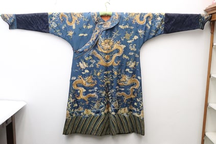 Chinese 19th century dragon robe