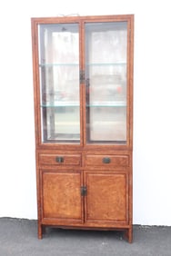 Rare Chinese burl walnut display case