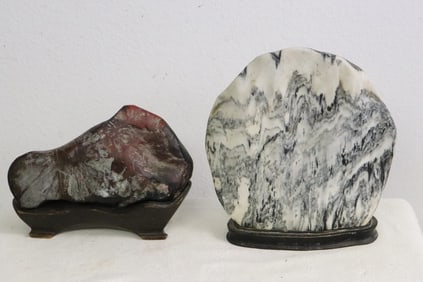 2 Chinese table top scholar stones
