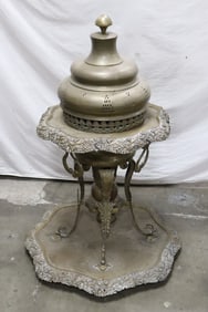 Chinese 19th c. bronze temple censer with stand