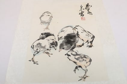 Zhou Huang watercolor panel "chicks"