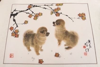 Fang Chuxiong watercolor "puppies"