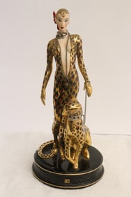 A limited edition Erte porcelain figure "leopard"