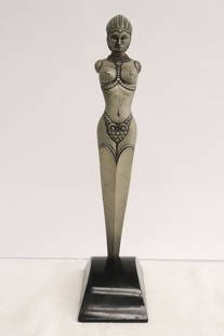 Deco style bronze figure: Deco style bronze figure, 14.8"H