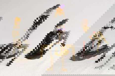 4 resin figures: 4 resin figures, 5.4"H - 11"H