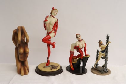 4 resin figures