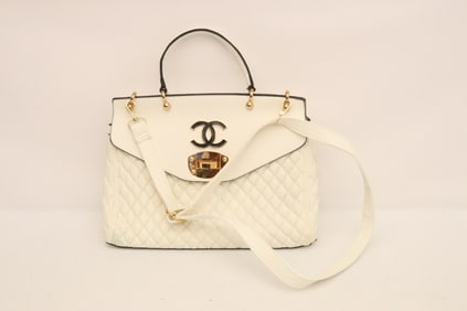 Large white lady's purse