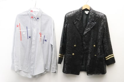 a fancy lady's shirt, and a fancy lady's sequin