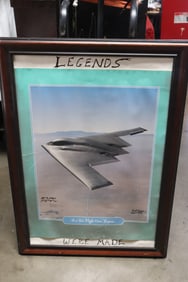 B-2 bomber test flight poster signed by test pilots