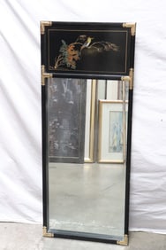 Wall mirror with clineserie panel on top