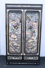 Korean lacquer cabinet w/ MOP inlaid & overlay