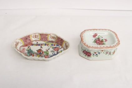 2 pieces Chinese 18th c. famille rose porcelain
