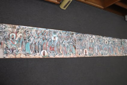 A very long Chinese print hand scroll