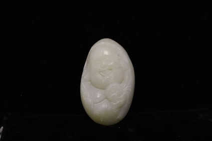 Fine white jade carved ornament