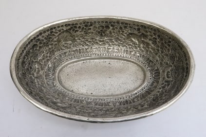 Silver oval bowl