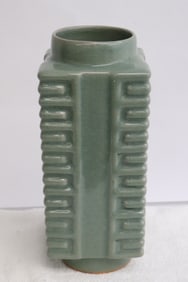 Chinese celadon vase in the form of cong