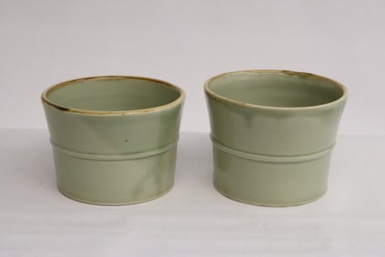 Pair Chinese celadon bowls