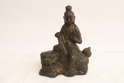 Chinese bronze sculpture of deity
