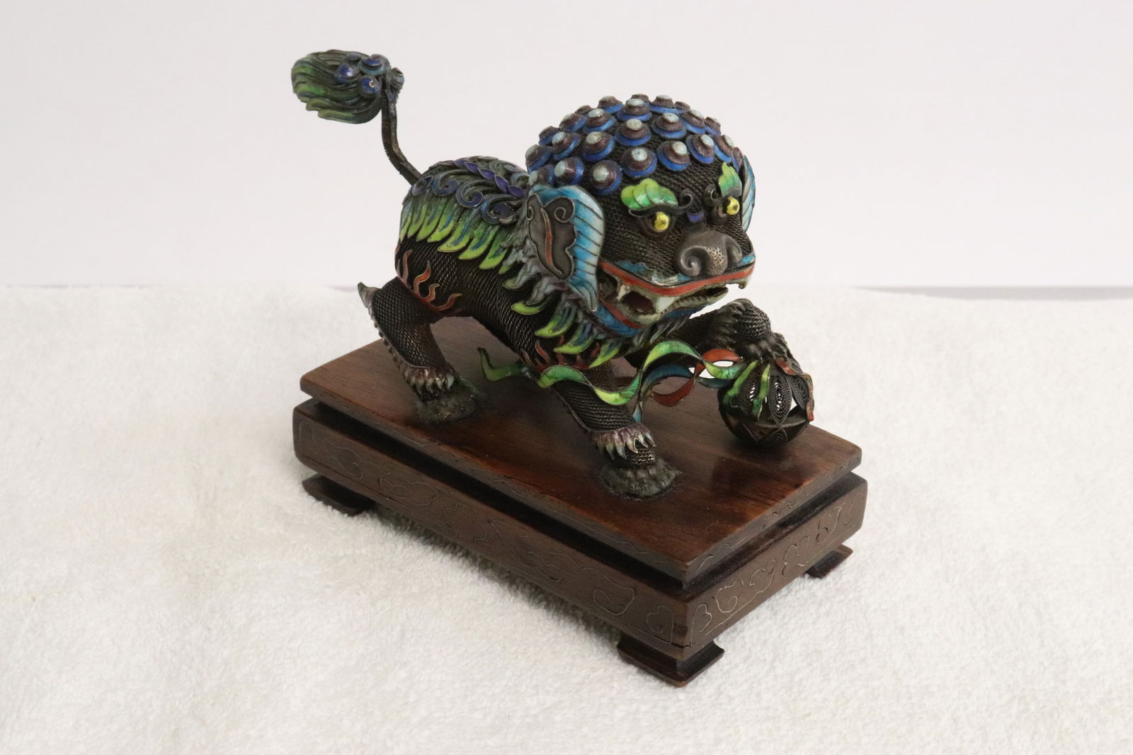 Chinese antique enamel on silver fulion: Chinese antique enamel on silver fulion, 2.6"H