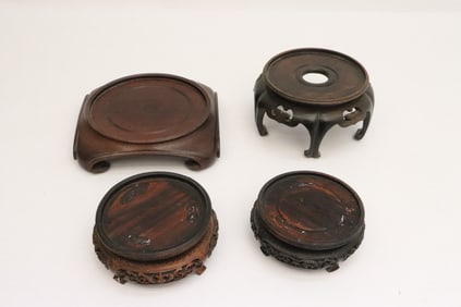 4 Chinese wood stands