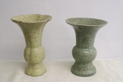 2 Song style crackleware vases