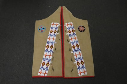 Pair native American beaded leggings